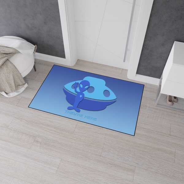Heavy Duty Floor Mat - They're Here - Gradient Blue BG - Image 11