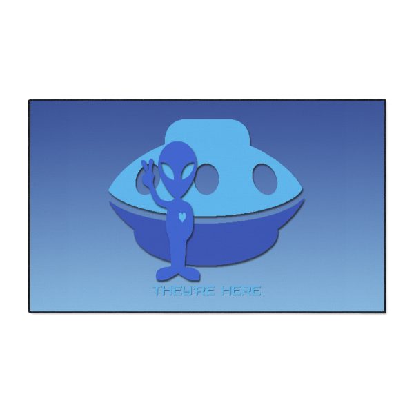 Heavy Duty Floor Mat - They're Here - Gradient Blue BG - Image 9