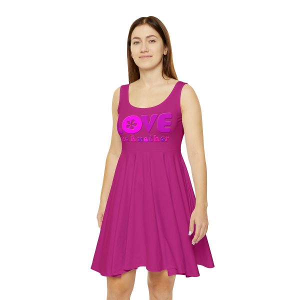 Women's Skater Dress (AOP) - Love One Another - Pink