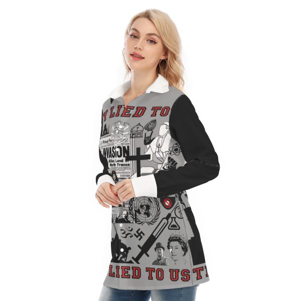 All-Over Print Women's Long Shirt - They Lied To Us About Everything - Image 3