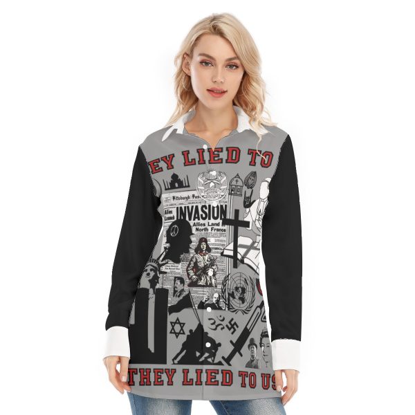 All-Over Print Women's Long Shirt - They Lied To Us About Everything