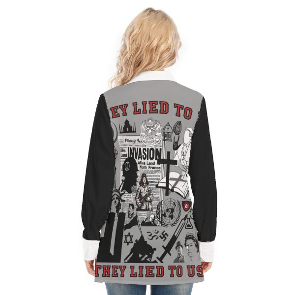 All-Over Print Women's Long Shirt - They Lied To Us About Everything - Image 4