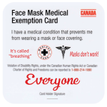 Masks Exemption Card Canada